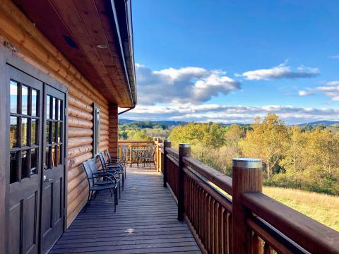 Porch overlooking beautiful view