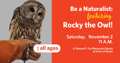 Be a Naturalist featuring Rocky the Owl promotional flyer