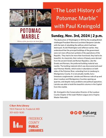 "The Lost History of Potomac Marble" with Paul Kreingold