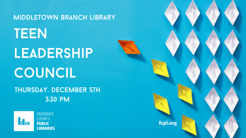 Teen Leadership Council December 5th at 3:30pm. 