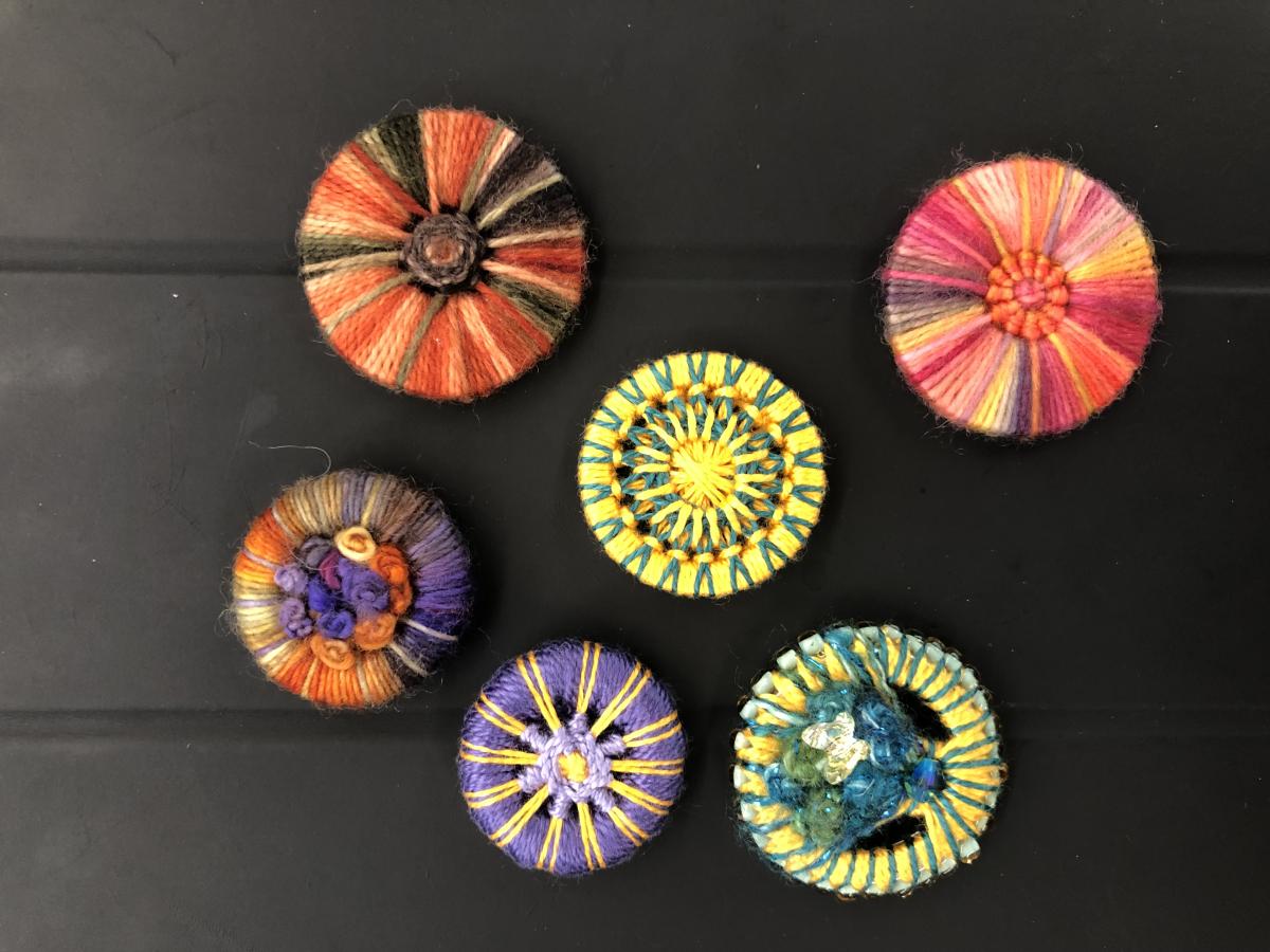 colorful hand made buttons