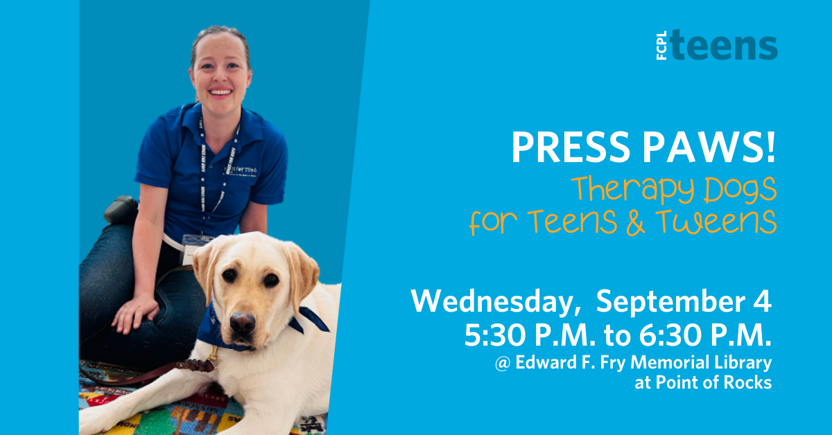 Therapy dogs for Teens and Tweens!