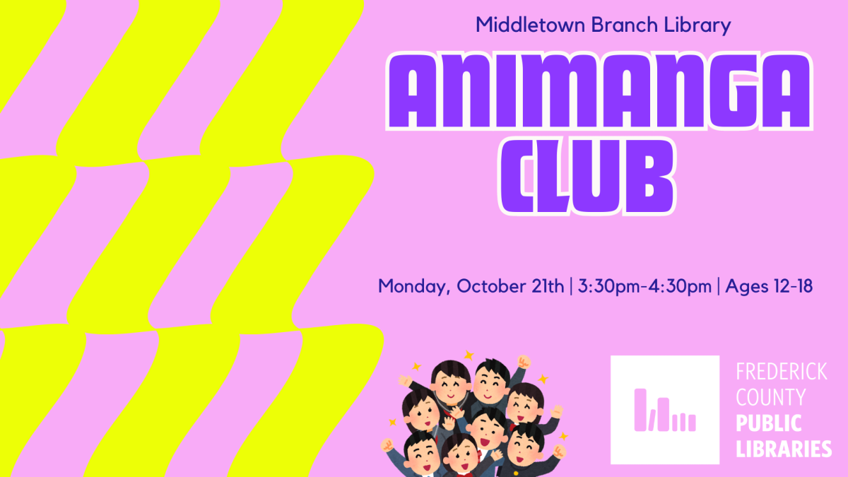 Teen Animanga Club (Ages 12-18) on Monday October 12th from 3:30 to 4:30 pm