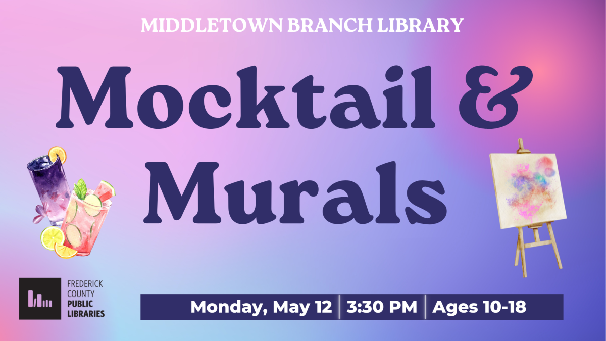 Mocktails and Murals, Middletown Library, Ages 10 to 18, Monday May 12th at 3:30 pm