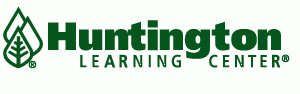 Huntington Learning Center (text) green outline of leaves (logo)